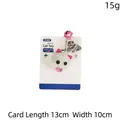 Morbido gioco per gatti in peluche con erba gatta e campanellino su cartoncino 13x10cm - Imballaggio su cartoncino / Topo con campanello bianco
