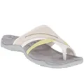 Sandali piatti estivi a infradito in beige con accenti gialli per la spiaggia e l'esterno - 35 / Bianco