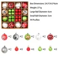 44-piece creative painted Christmas ball ornament set in red silver and green colors - 44 Pieces / Teal Red Silver
