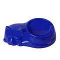 Blauer katzenförmiger Anti-Kipp-Futternapf mit geprägtem Fischgrätenmuster. - Blau