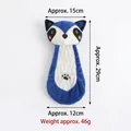 Interactive blue cartoon fox plush squeaky dog toy with size and weight dimensions - Fox / Blue