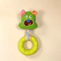 Interactive green bear plush squeaky dog toy with durable TPR chew ring and rope - 17*7cm / Green Dog