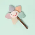 Plush flower cat toy with Matatabi silvervine stick for teeth cleaning and playful chewing - Flower