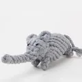 Hand-woven elephant-shaped grey cotton rope dog chew toy for molar teeth cleaning. - Elephant Shape / 23*7cm