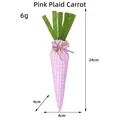 Handmade Easter pink plaid cloth carrot toy decoration for party scene, height 24cm - Pink Plaid Carrot