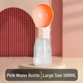Grote roze draagbare drinkfles van 500 ml met geïntegreerde drinkbak voor honden - Groot [500ML] / Roze