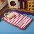 Waterproof pink striped pet mat with yellow bone pillow and handle for dogs and cats - Mat with Pillow and Blanket / 2XL-96*72CM(Recommended for pets within 25kg) / Maillard Stripes