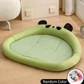 Green panda-themed summer cooling pet nest for dogs and cats with bamboo pattern - Cartoon Panda (With Blanket) / S (46*38cm) / Pale Green
