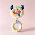 Plüsch Monster Hundespielzeug mit Sternhörnern und gelbem Gummibeißring für Welpen - Kleiner Teufel Puppe Beißring (17*8cm) / 65.00g / Gelb