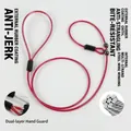 Macro view of the internal multi-strand steel wire and protective leash casing layer - Transparent PVC Handle P-Rope (Single Buckle) / Thickness 5mm * Length 120cm / Rose Red