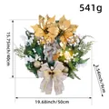 Elegant 50cm gold Christmas wreath with glowing lantern and Holy Family icon for door - H3-21 Wreath