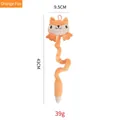 Cute orange fox plush cat toy with spiral spring tail and fine embroidery details - Orange Fox / Orange Fox