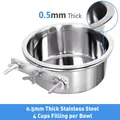 Détail d'une gamelle suspendue en acier inoxydable de 0,5 mm, capacité de 4 tasses. - Trois vis 10*4,5 cm