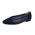 Scarpe piatte da donna in maglia blu navy comode con design a punta quadrata traspirante - 34 / Blu Seta di Pesce