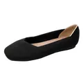 Comode ballerine intrecciate nere a punta quadrata per donna in stile retrò nonna - 34 / Nero