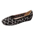 Elegant women's black knit flat shoes featuring artistic pink abstract patterns for comfort - 34 / Deer Grain Pattern