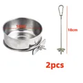 Set di 2 pezzi per uccelli in acciaio inox, ciotola per gabbia e spiedino per frutta - 2-Piece Set (Bowl and Fruit Fork)