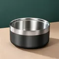 Doppelwandiger schwarzer Edelstahlnapf für Hunde mit mattem Finish und rutschfestem Boden - Schwarz