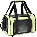 Light green breathable pet carrier bag for cats and dogs, foldable and portable travel bag - L / Green