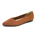 Scarpe piatte a punta in maglia color caramello da donna, comode e molto traspiranti - 34 / Marrone