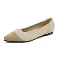Eleganti scarpe basse in maglia bicolore beige con punta a punta molto traspiranti - 34 / Albicocca Cachi