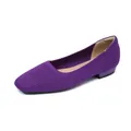Eleganti ballerine in maglia viola traspirante con punta quadrata e tacco basso confortevole - 34 / Viola