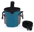 Teal and grey pet training treat pouch with adjustable black waist strap. - Waist Bag / Dark Green
