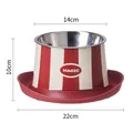 Rutschfester Edelstahlnapf für Haustiere mit rot-weißen Streifen, 14 cm Durchmesser - Red Circus Stripes (7016) / Bowl with Stainless Steel Insert / Rot