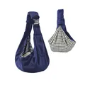 Bolsa bandolera ajustable azul para mascotas pequeñas con forro de cuadros vichy - Estilo Bandolera Ajustable (2415#) / Azul marino