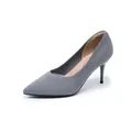 Eleganti décolleté in maglia grigia a punta con comodo tacco a spillo da 7,5 cm da donna - 34 / Grigio