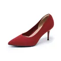 Eleganti décolleté in maglia rossa a punta con tacco a spillo da 7,5 cm per donna - 34 / Rosso