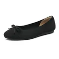 Ballerine classiche in maglia nera a punta tonda con elegante fiocco per donna - 34 / Nero Farfalla