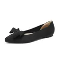 Eleganti ballerine nere a punta in maglia con dettaglio fiocco per donna - 34 / Nero