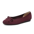Eleganti ballerine in maglia bordeaux a punta tonda per donna con un delicato fiocco sul davanti. - 34 / Arancio-rosso farfalla