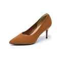 Elegant pointed-toe knit high heel stiletto pumps in stylish brown color for women - 34 / Brown