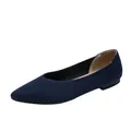 Donkerblauwe gebreide ballerina's met puntige neus voor dames casual stijl - 34 / Gestreept Blauw