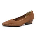 Scarpa elegante in maglia marrone con punta a punta e texture a righe traspirante donna - 34 / Marrone a Righe