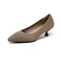 Eleganti décolleté in maglia beige a punta con tacco a spillo piccolo per donne estive - 34 / Albicocca Profondo