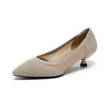 Eleganti décolleté kitten heel in maglia albicocca con mesh traspirante e punta affusolata. - 34 / Albicocca Chiaro
