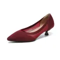 Eleganti décolleté bordeaux con tacco a gattino e maglia a rete traspirante moda - 34 / Rosso Arancio