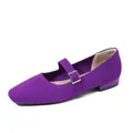 Bailarinas Mary Jane de punto violeta transpirables con correa de hebilla ajustable - 34 / Púrpura