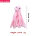 Pink octopus plush cat toy, 19cm length and 10g weight, soft interactive chew toy - Octopus Shape / 19cm / Pink