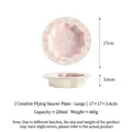 Ciotola grande in ceramica rosa per animali con motivo coniglio, dimensioni 17x17x3,6 cm dati - Ciotola Ondulata Grande