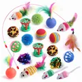 Umfassendes Set mit bunten interaktiven Katzenspielzeugen, Plüschmäusen und Glocken - 20-Teiliges Katzenspielzeug-Set