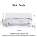 Supporto durevole in ABS viola per ciotole doppie per animali con lunghezza di 39,5 cm - Supporto per Ciotole / Viola