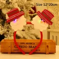 Festliches LED-Weihnachtsstirnband mit doppeltem Weihnachtsmann-Design für Partys - Gestreifter Stoff Doppel-Weihnachtsmann Stirnband (S3-5)