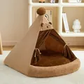 Acogedora tienda para mascotas de oso pardo para gatos y perros pequeños - S / Tipo estándar / 38*38*43cm / Oso Marrón