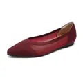 Ballerine a punta in maglia intrecciata bordeaux comode per l'ufficio quotidiano - 34 / arancio-rosso