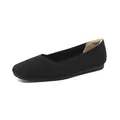 Eleganti ballerine nere a punta quadra da donna in tessuto a maglia traspirante - 34 / Nero a Righe