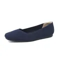 Ballerine in maglia blu scuro punta quadrata, scarpe piatte traspiranti per donna. - 34 / Blu a Righe